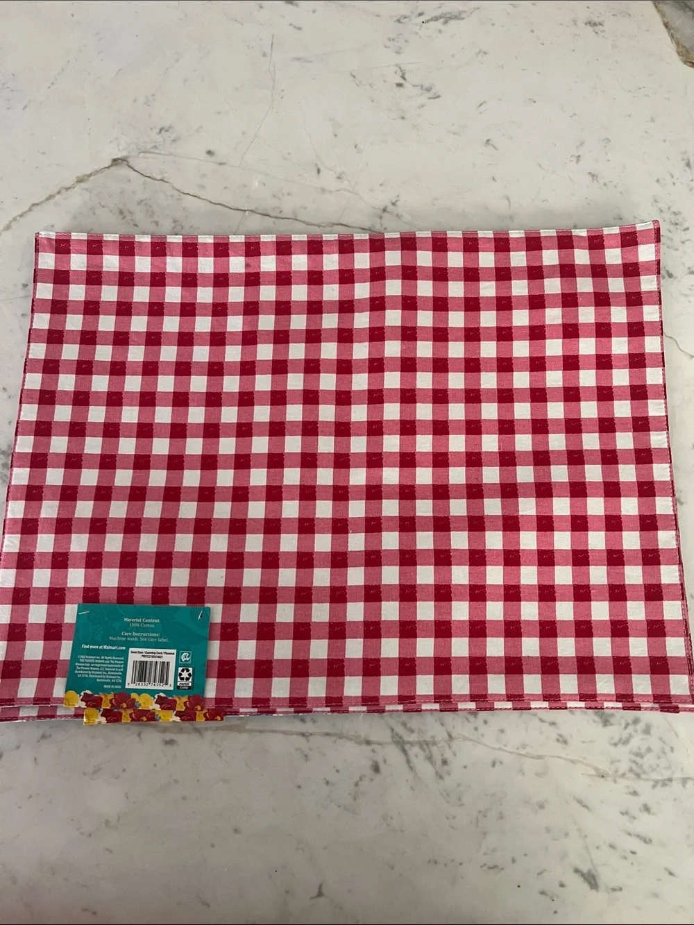 The Pioneer Woman Sweet Rose Red Blue Gingham Placemat Set